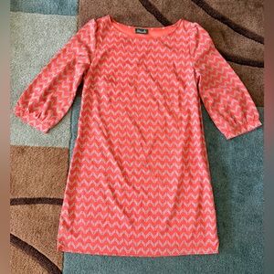 Anthropologie Maude Orange chevron dress